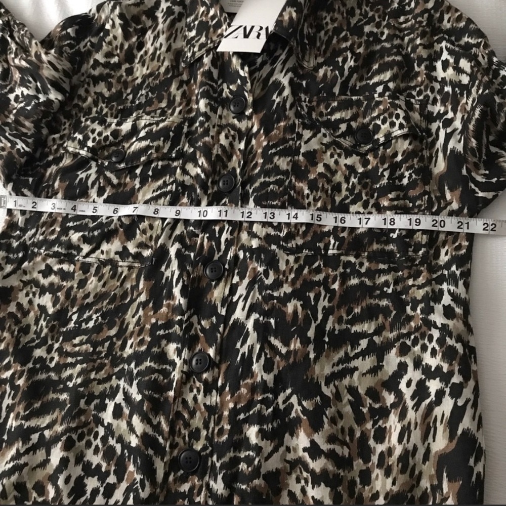NWT Zara Leopard Print shirtdress shirt dress - Picture 5 of 10